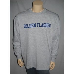 Kent State University Golden Flashes T Shirt Adult Long Sleeve Gray NCAA